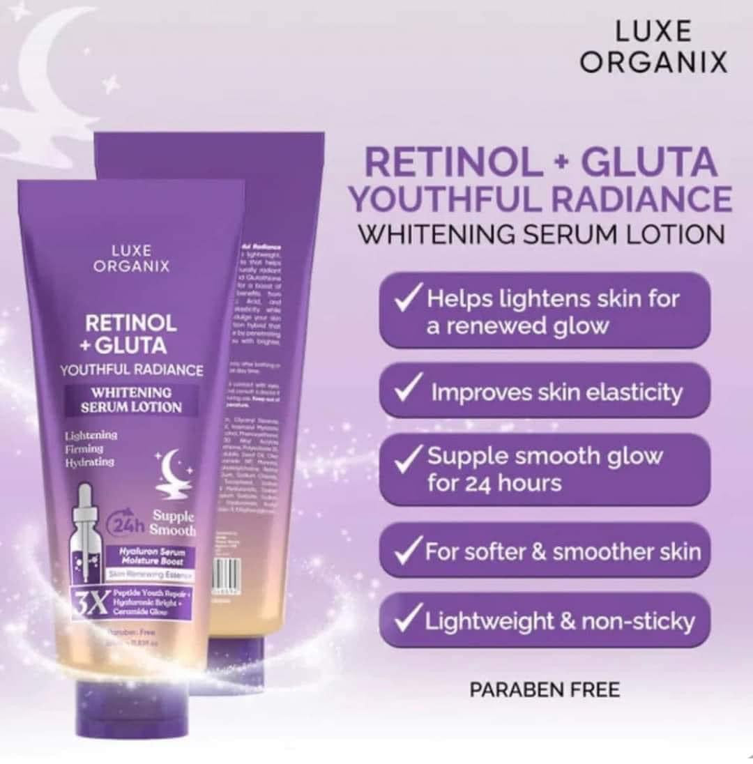 Luxe Organix retinol+gluta lotion