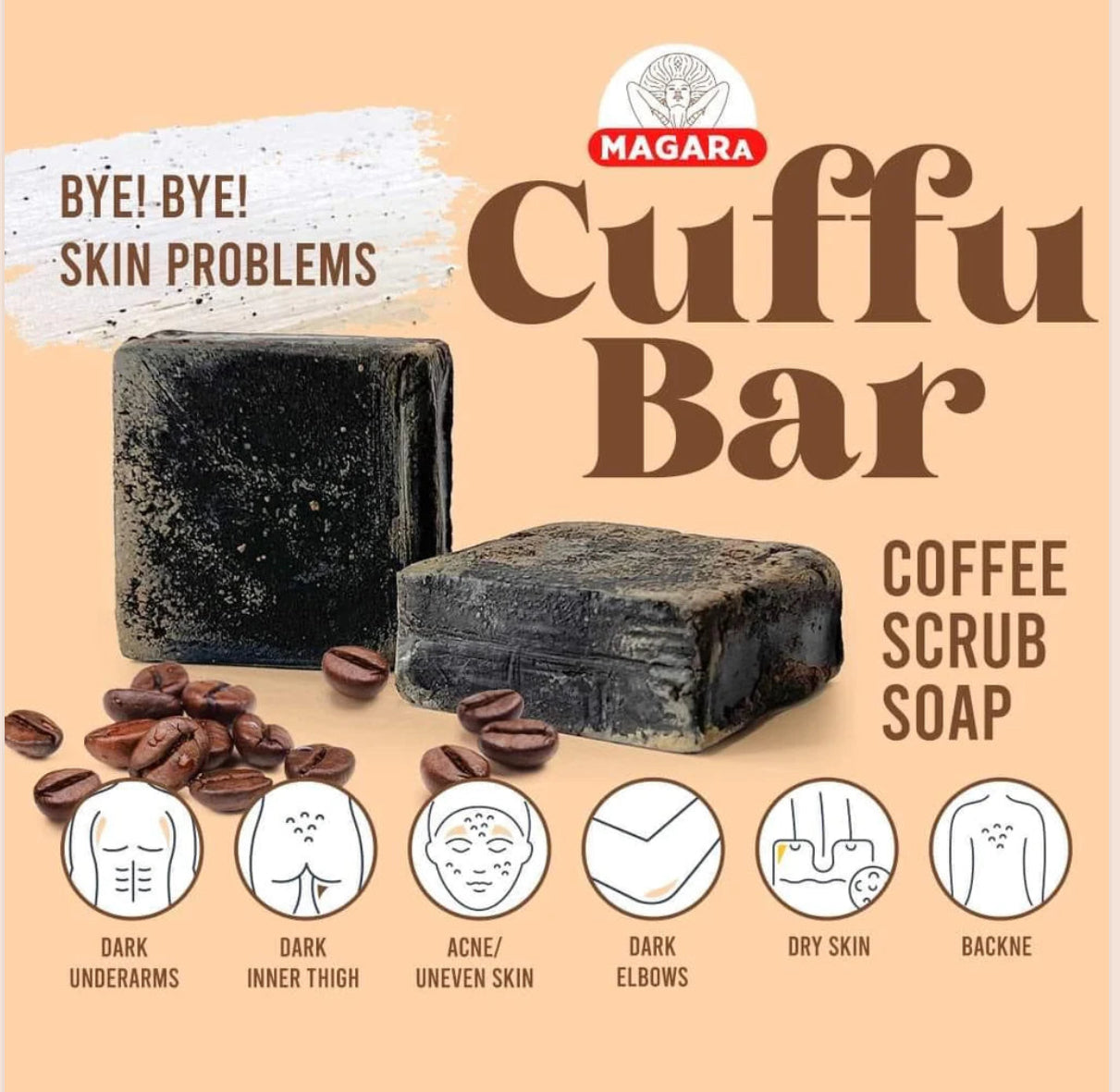 Cuffu Bar Coffee Scrub Soap by Magara Skin | 60g