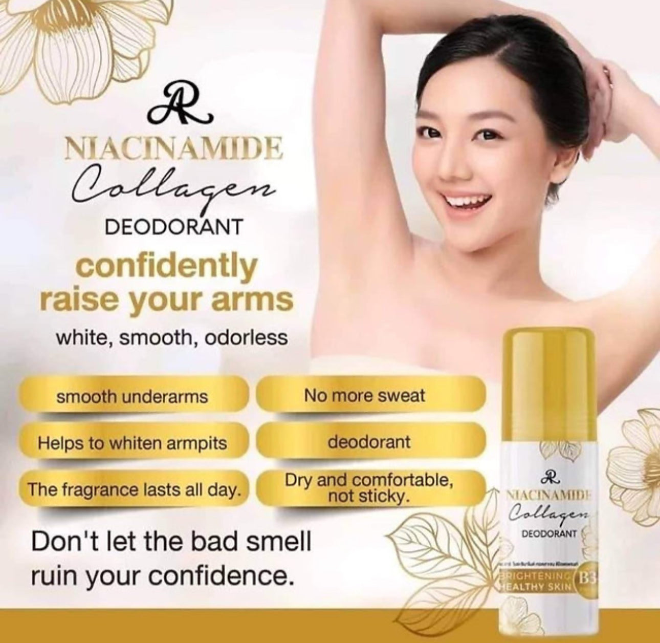 AR Niacinamide Collagen Deodorant Roll On