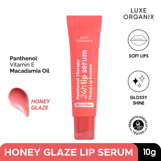 LUXE ORGANIX Panthenol Therapy 24H Lip Serum Tinted Lip Essence Honey Glaze 10G