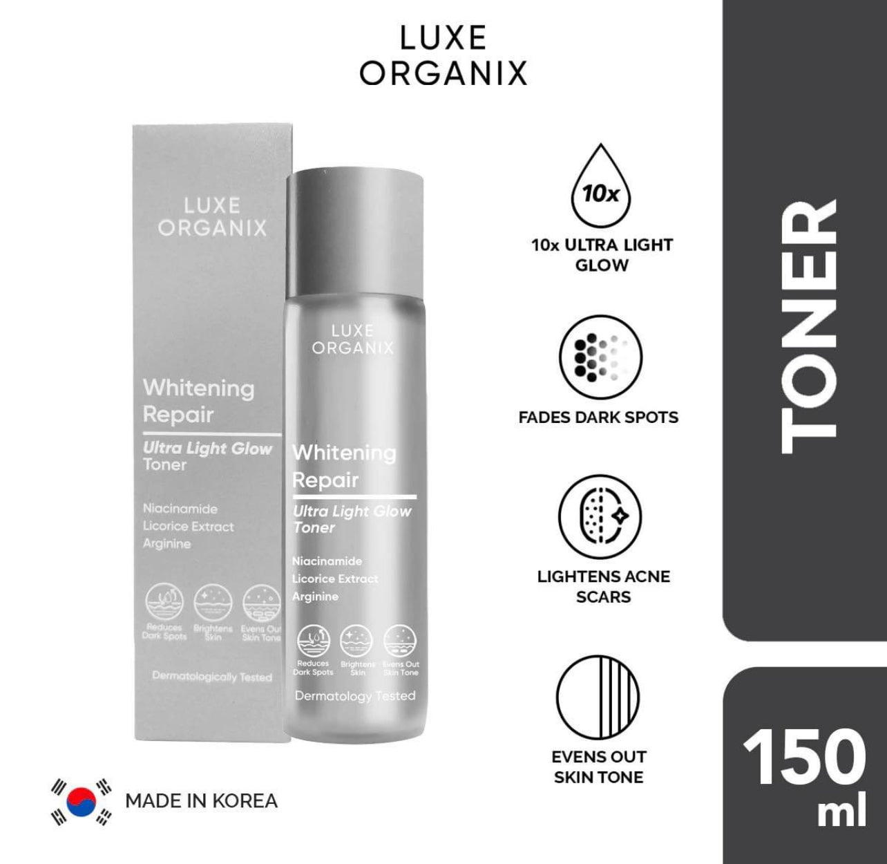 Luxe Organix Whitening Repair Essence Toner 150mL