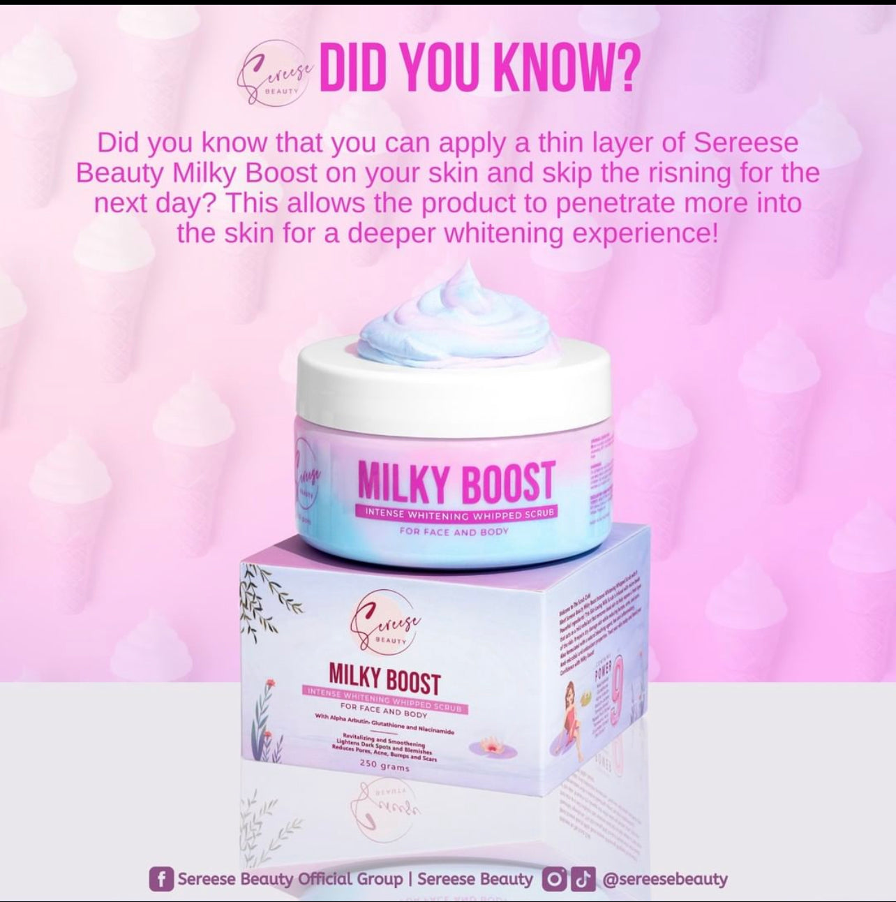 Sereese Beauty Milky Boost Intense Whitening Whipped Scrub