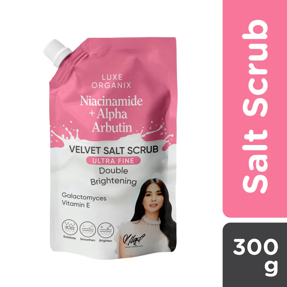 Luxe Organix Niacinamide + Alpha Arbutin Velvet Salt Scrub 300g